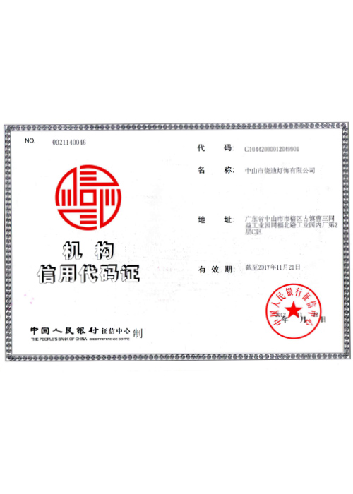 Credit code certificate